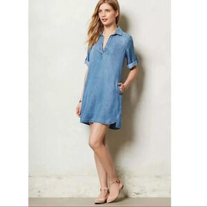 Cloth & Stone Leopard  Chambray Dress